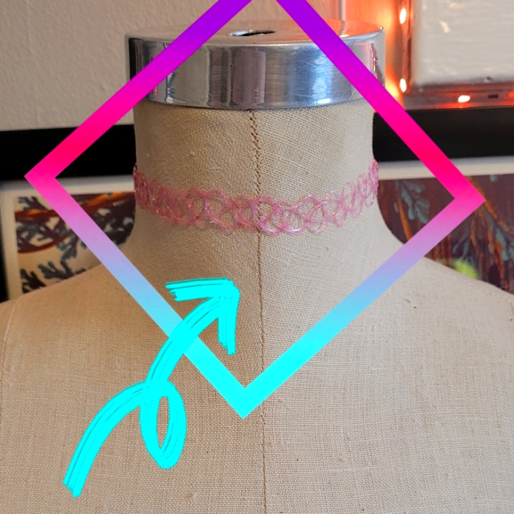 Pink Tattoo Choker Necklace